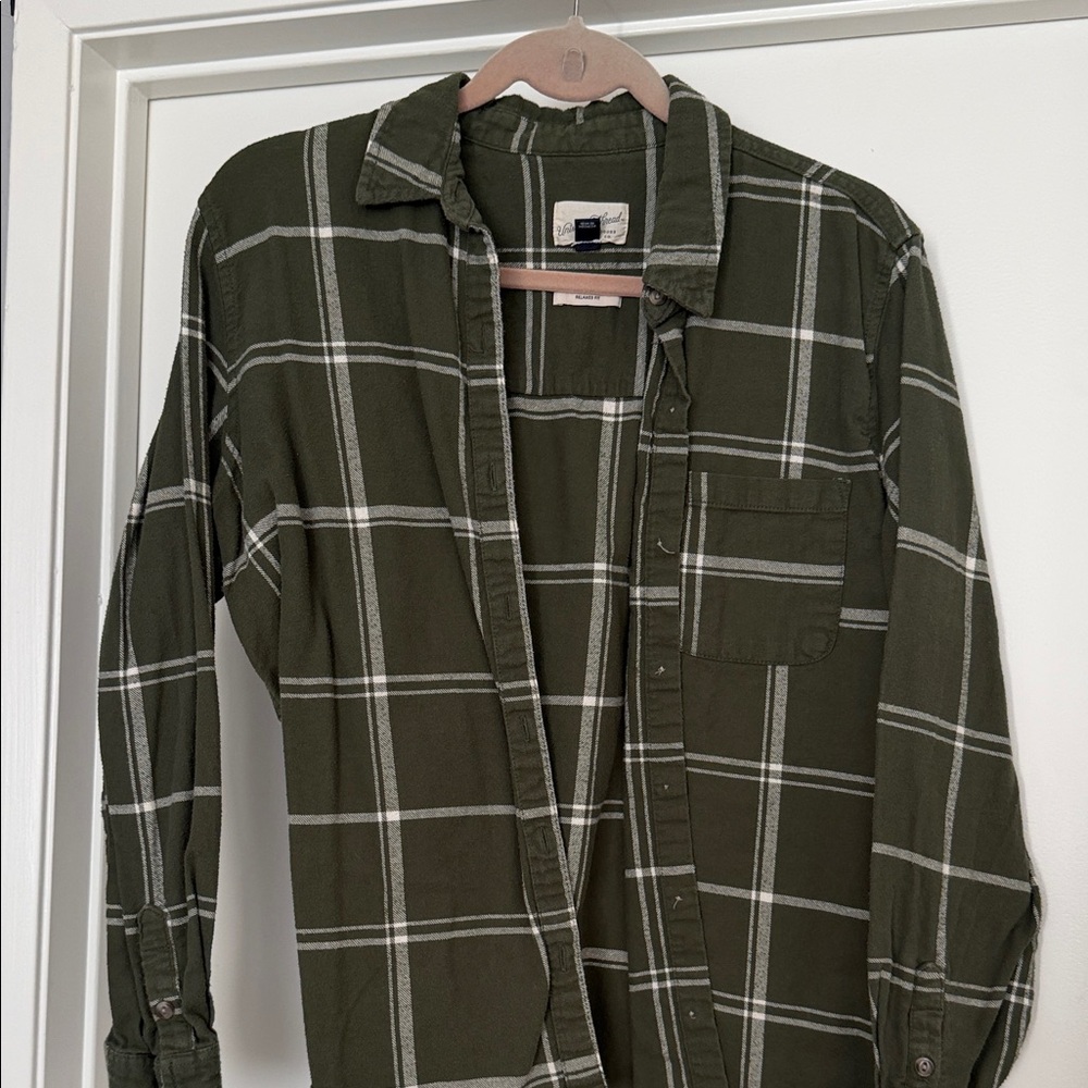 Universal Thread Olive Plaid Shirt